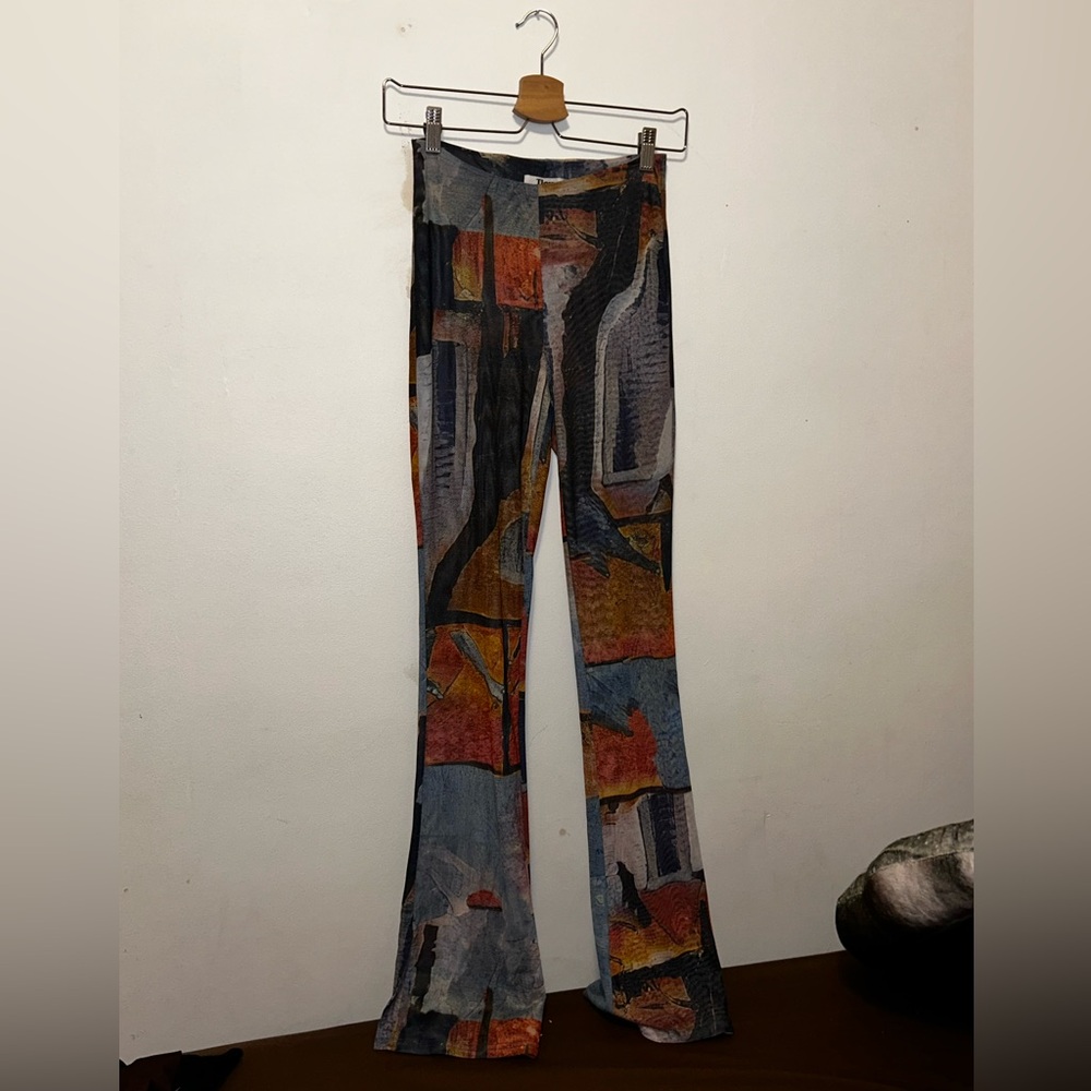 mesh flare pants